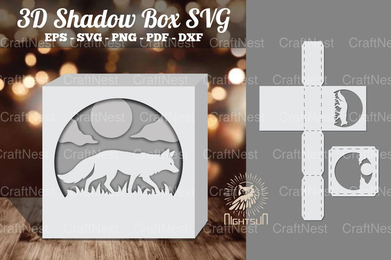 Fox 3D Papercut Shadow Box SVG Bundle - CraftNest - Digital Crafting and Art