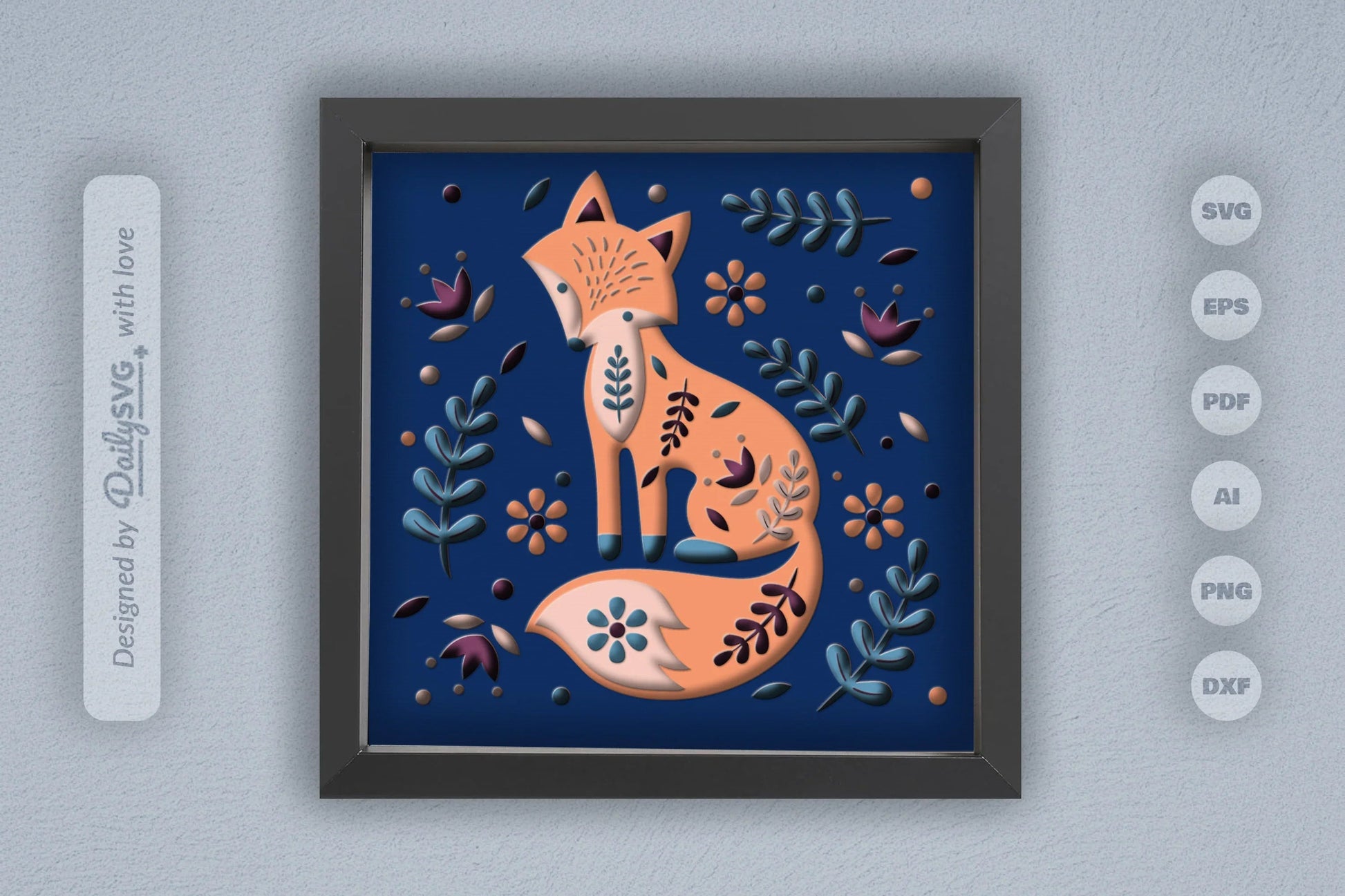 Fox Folk Art Papercut SVG Bundle - CraftNest - Digital Crafting and Art