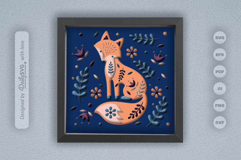 Fox Folk Art Papercut SVG Bundle - CraftNest - Digital Crafting and Art