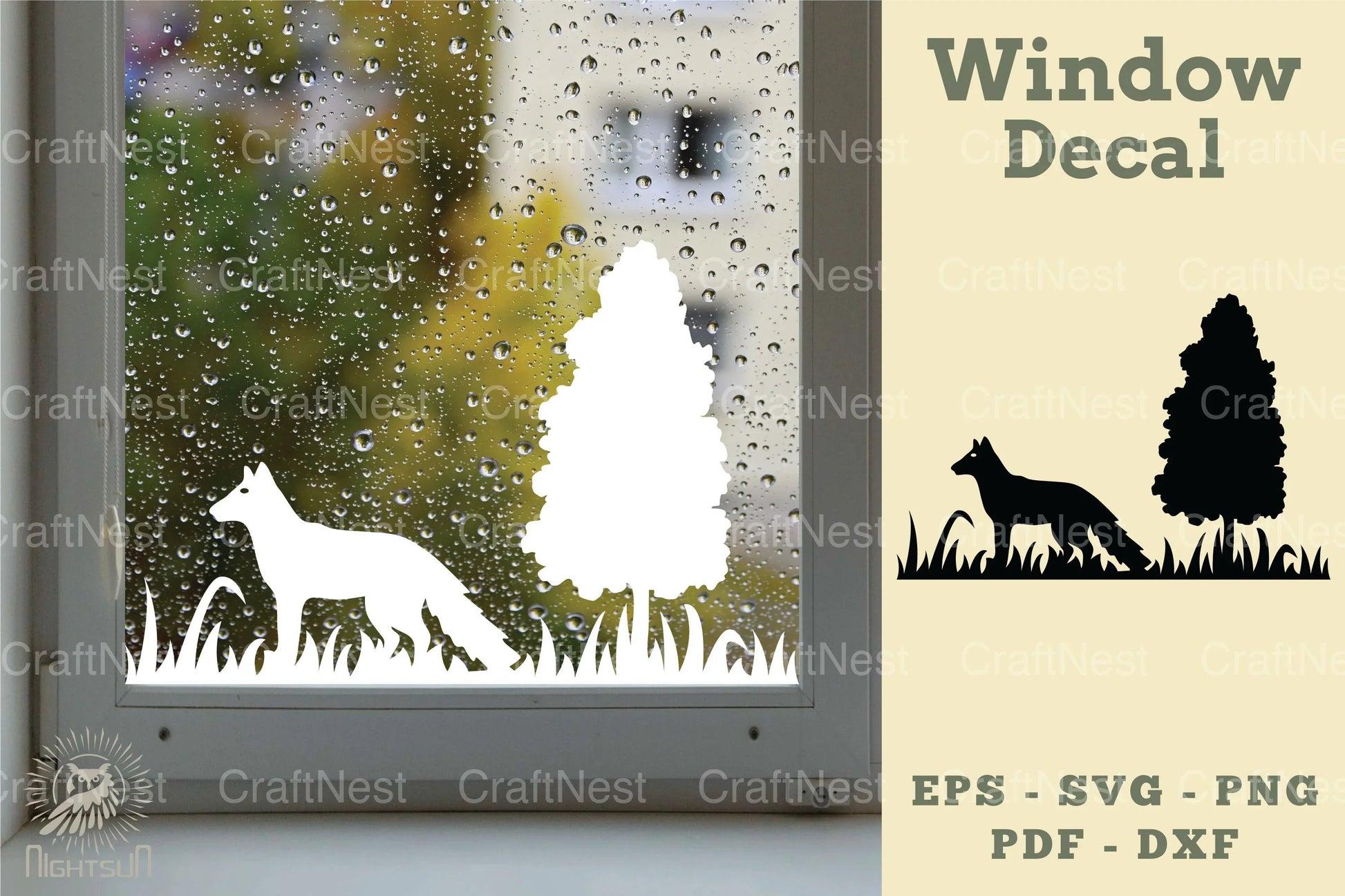 Fox in Forest Window Decal Clipart Bundle - CraftNest - Digital Crafting and Art