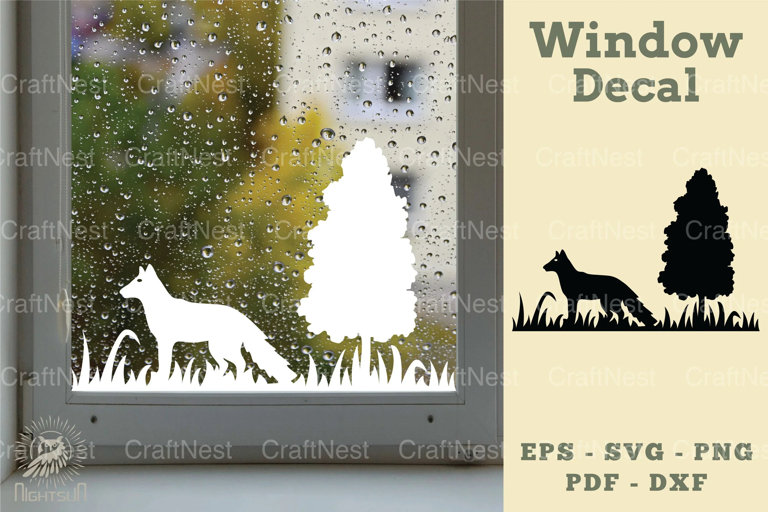 Fox in Forest Window Decal Clipart Bundle - CraftNest - Digital Crafting and Art