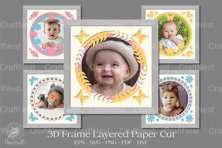 Frame Layered Paper Cut Clipart Bundle - CraftNest - Digital Crafting and Art