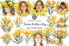 Freesia Mother's Day Clipart Bundle 4 - CraftNest - Digital Crafting and Art
