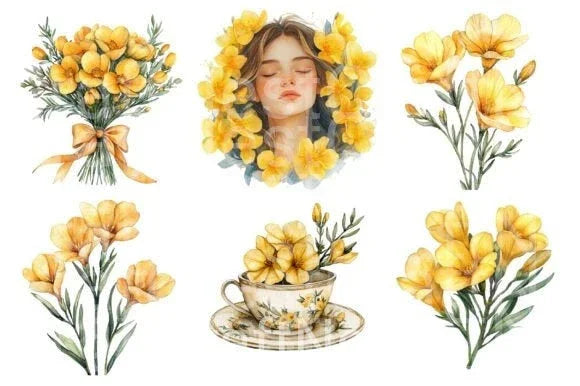 Freesia Mother's Day Clipart Bundle 4 - CraftNest - Digital Crafting and Art