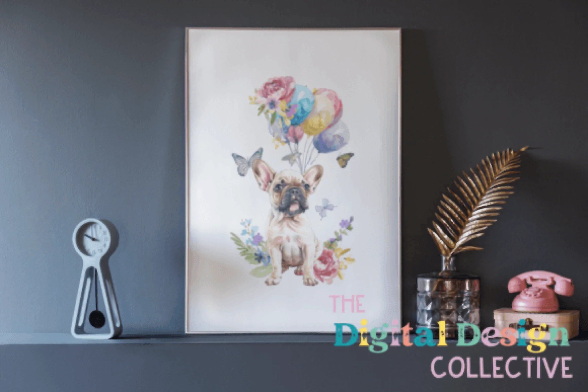 French Bulldog Birthday Floral Clipart Bundle - CraftNest - Digital Crafting and Art