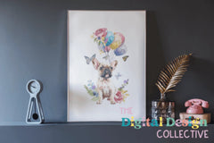 French Bulldog Birthday Floral Clipart Bundle - CraftNest - Digital Crafting and Art