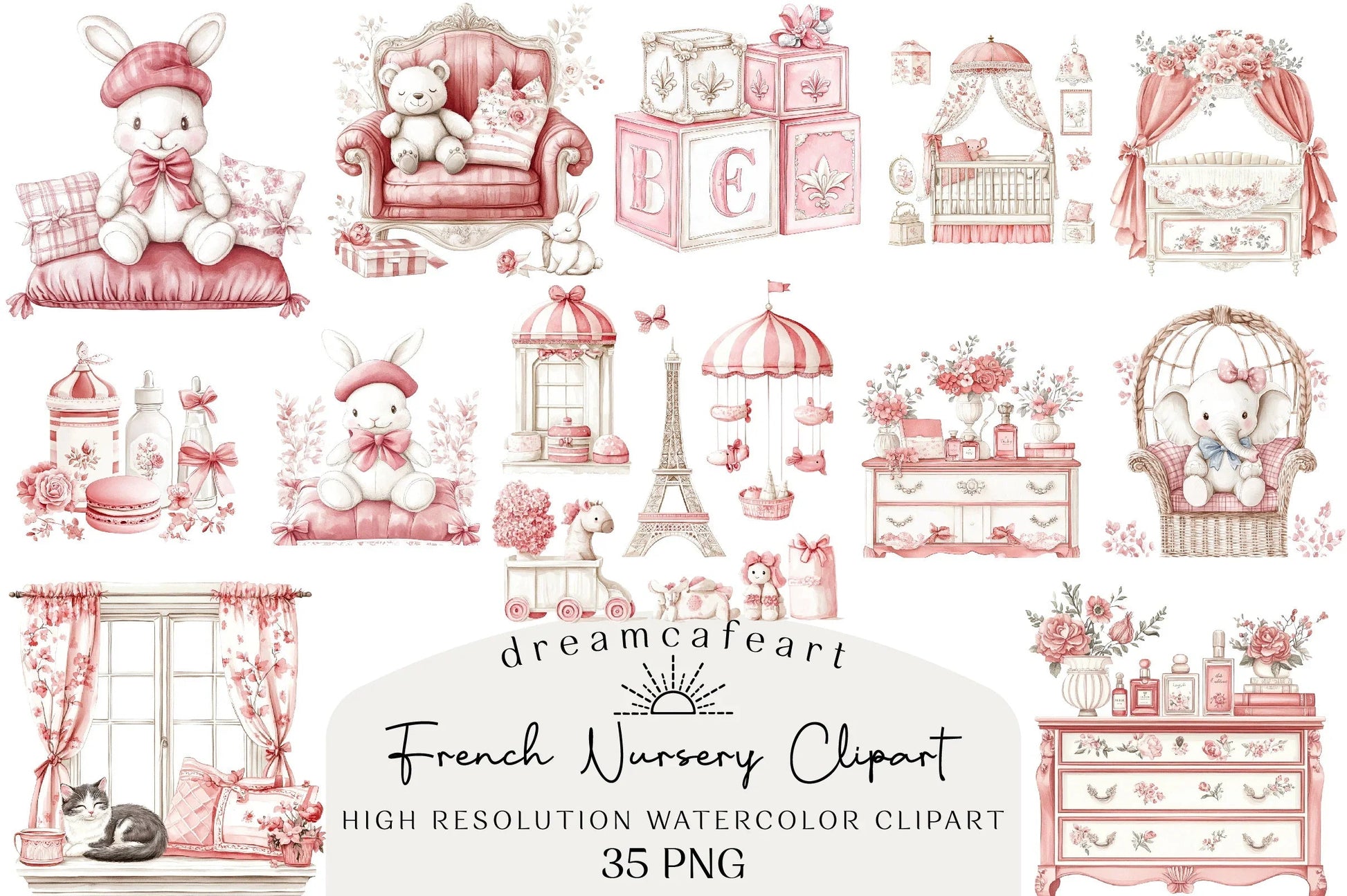 French Nursery Clipart Bundle - CraftNest - Digital Crafting and Art