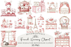 French Nursery Clipart Bundle - CraftNest - Digital Crafting and Art