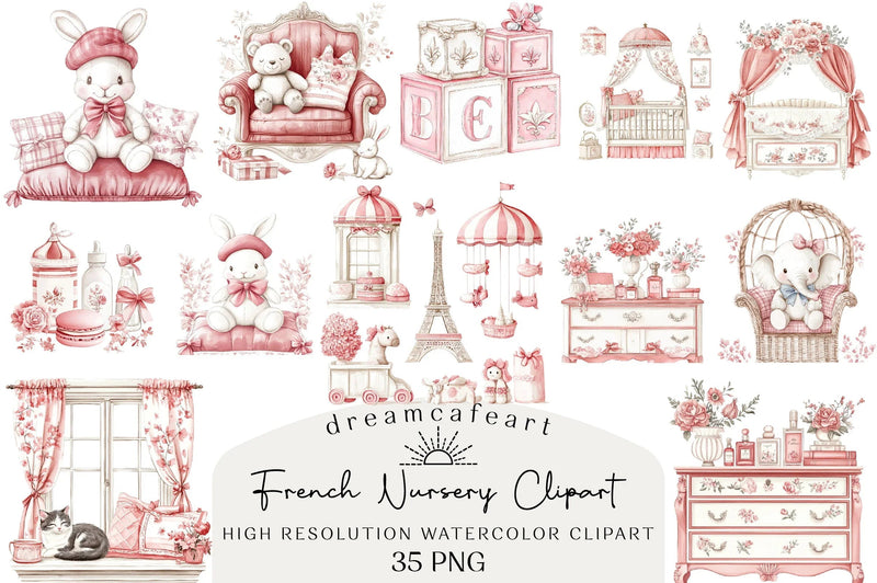 French Nursery Clipart Bundle - CraftNest - Digital Crafting and Art