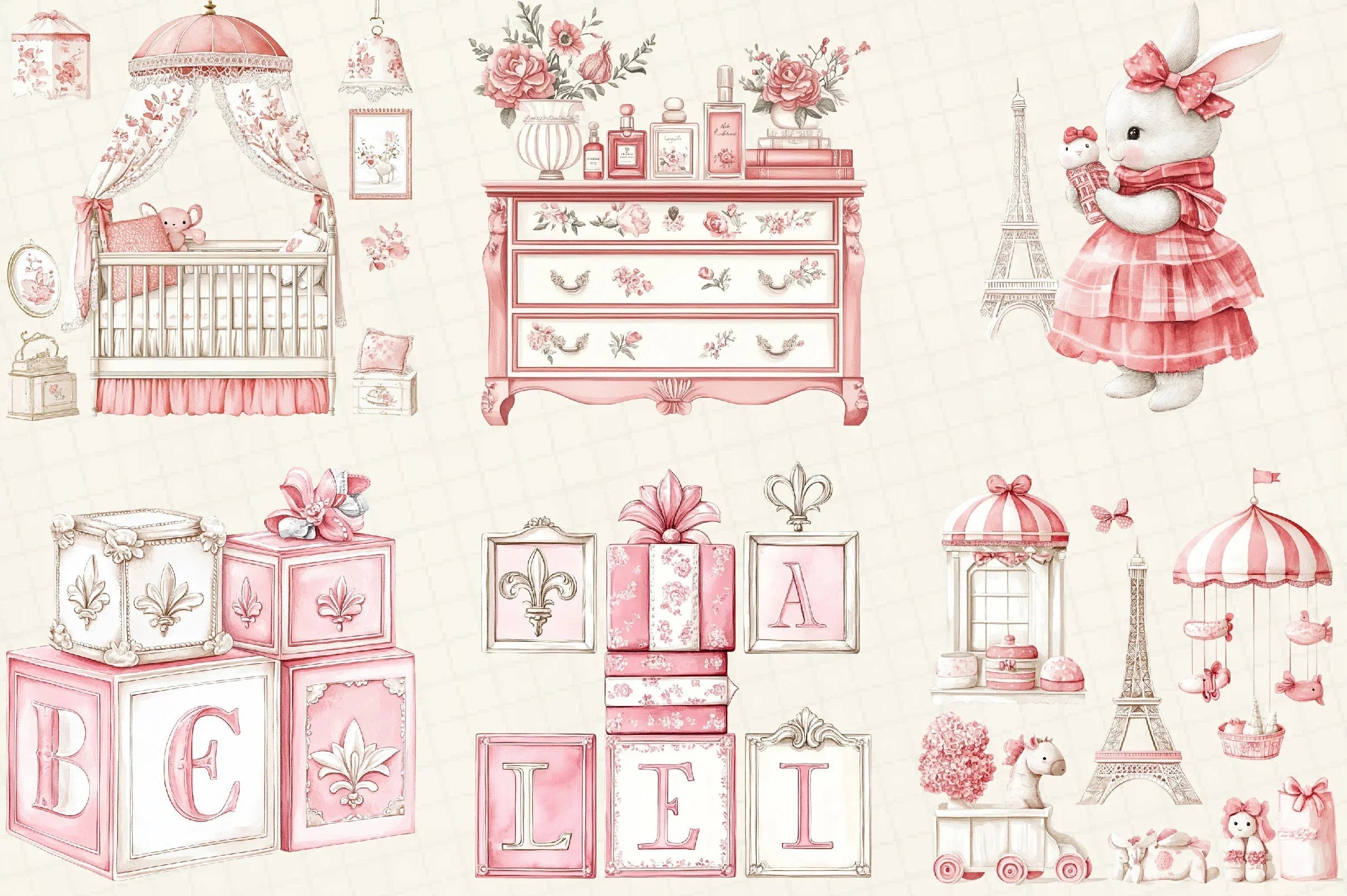French Nursery Clipart Bundle - CraftNest - Digital Crafting and Art
