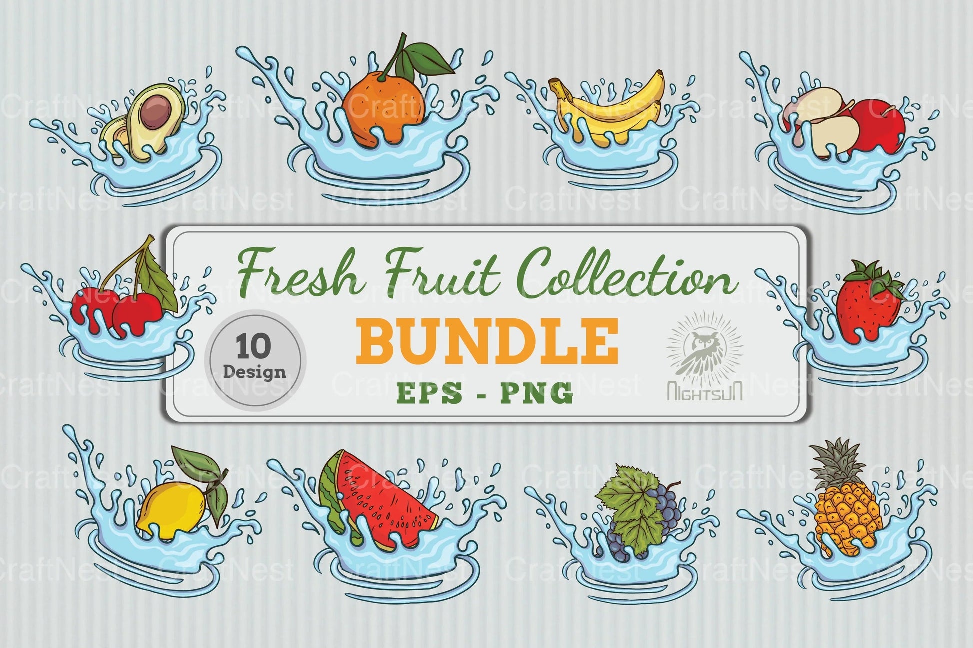 Fresh Fruit Collection Clipart Bundle - CraftNest - Digital Crafting and Art