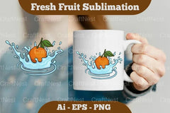 Fresh Orange Splash Mug Design Bundle - CraftNest - Digital Crafting and Art