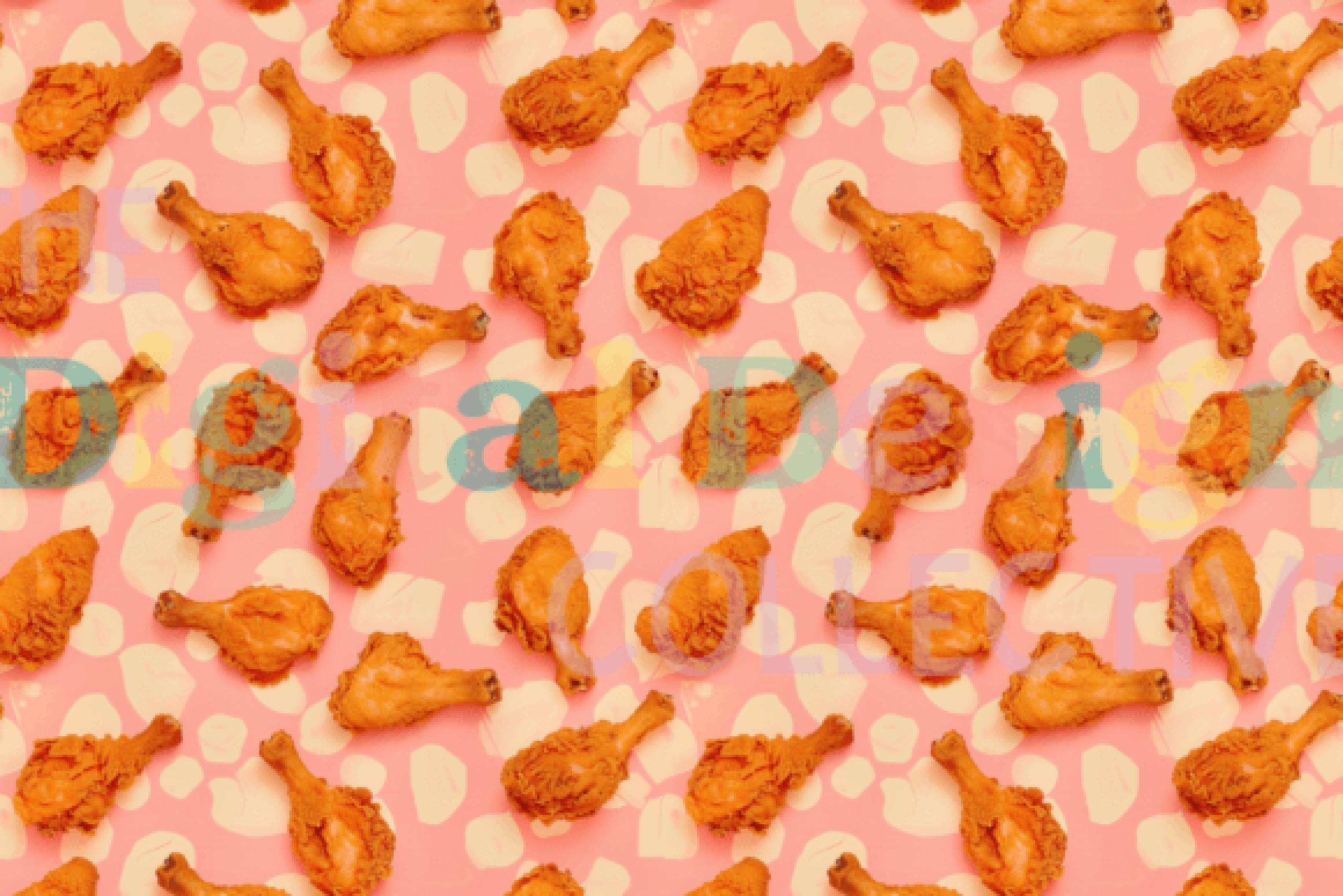 Seamless Fried Chicken Pattern Digital Paper