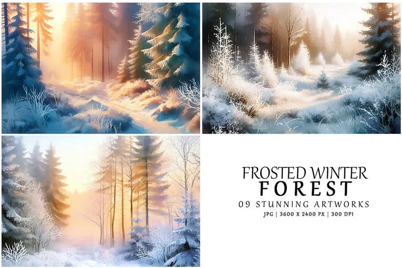Frosted Winter Forest - CraftNest - Digital Crafting and Art