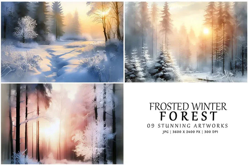 Frosted Winter Forest - CraftNest - Digital Crafting and Art