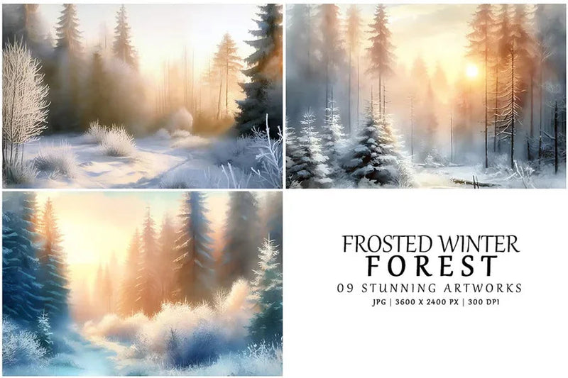 Frosted Winter Forest - CraftNest - Digital Crafting and Art