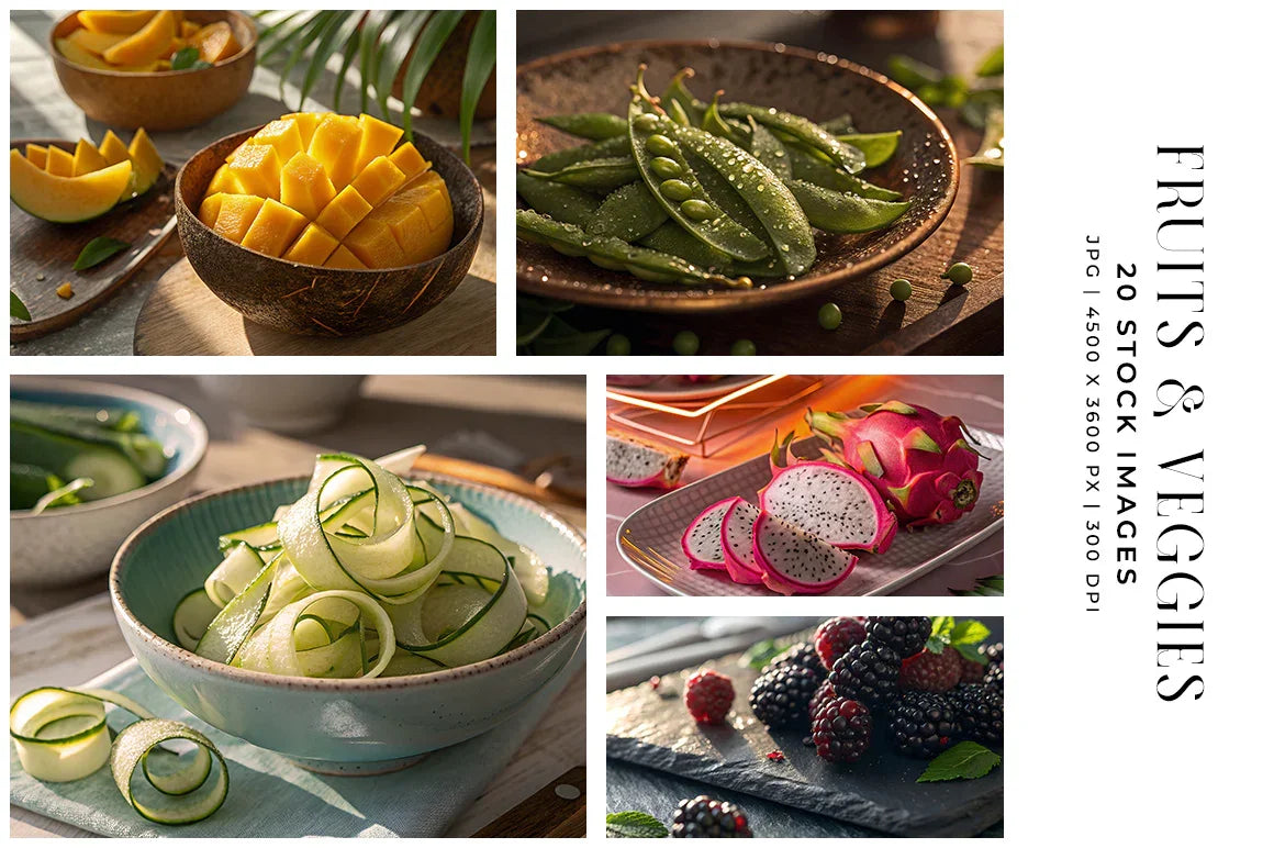 Fruits and Veggies - Stock Images - CraftNest - Digital Crafting and Art