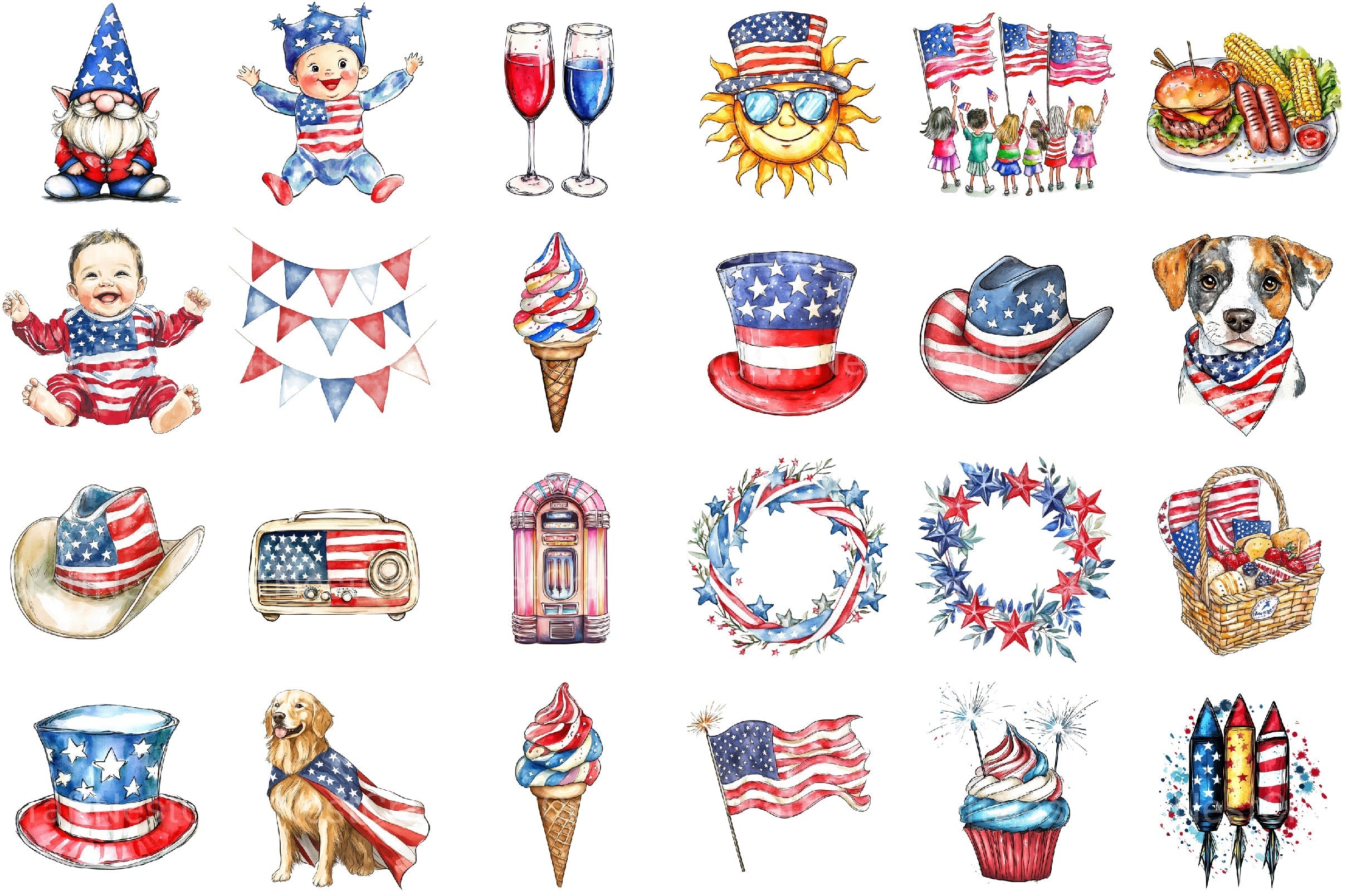 Full 4th Of July Clipart Bundle 2