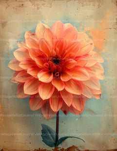 Dahlias Flowers Junk Journal Pages - CraftNest