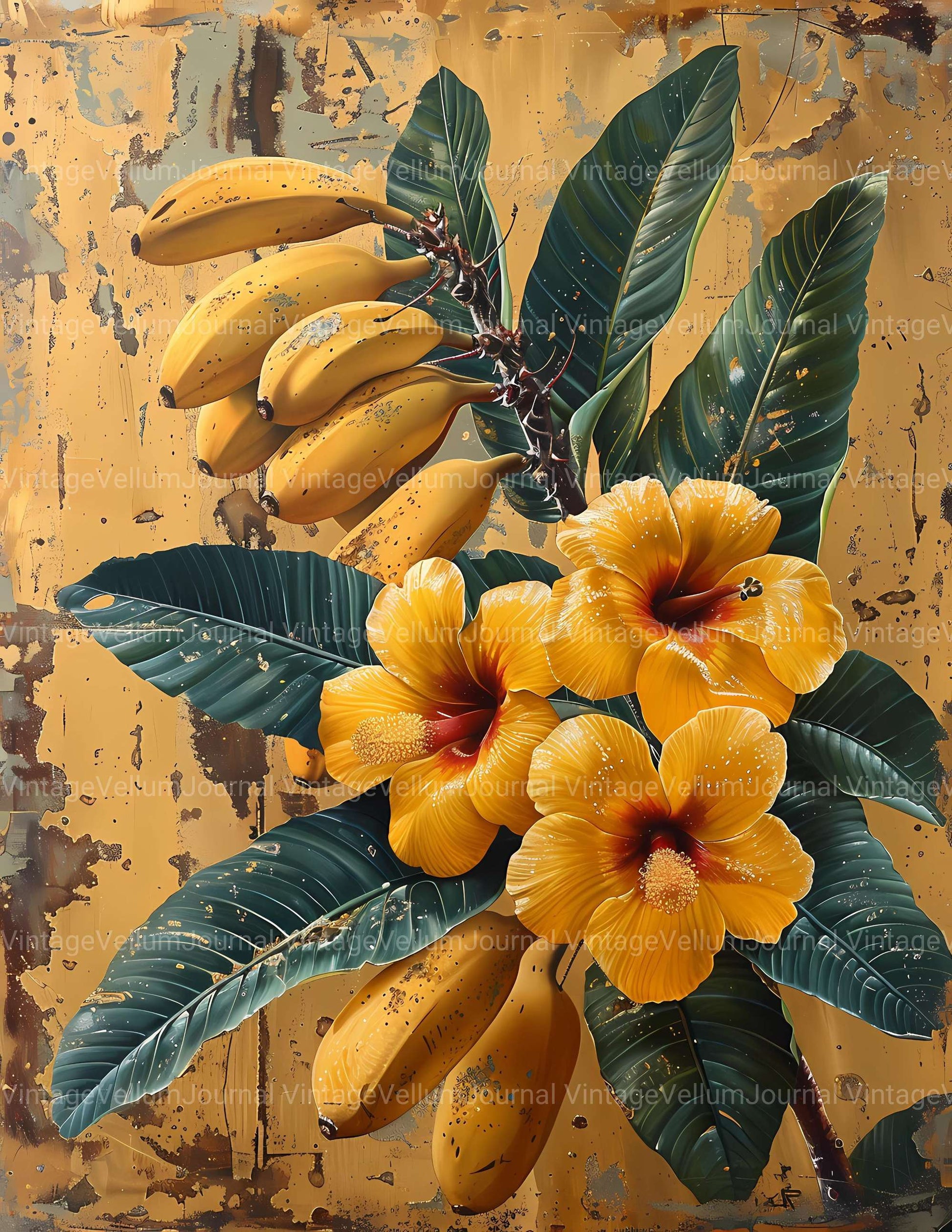 Golden Tropicals Junk Journal Pages - CraftNest - Digital Crafting and Art