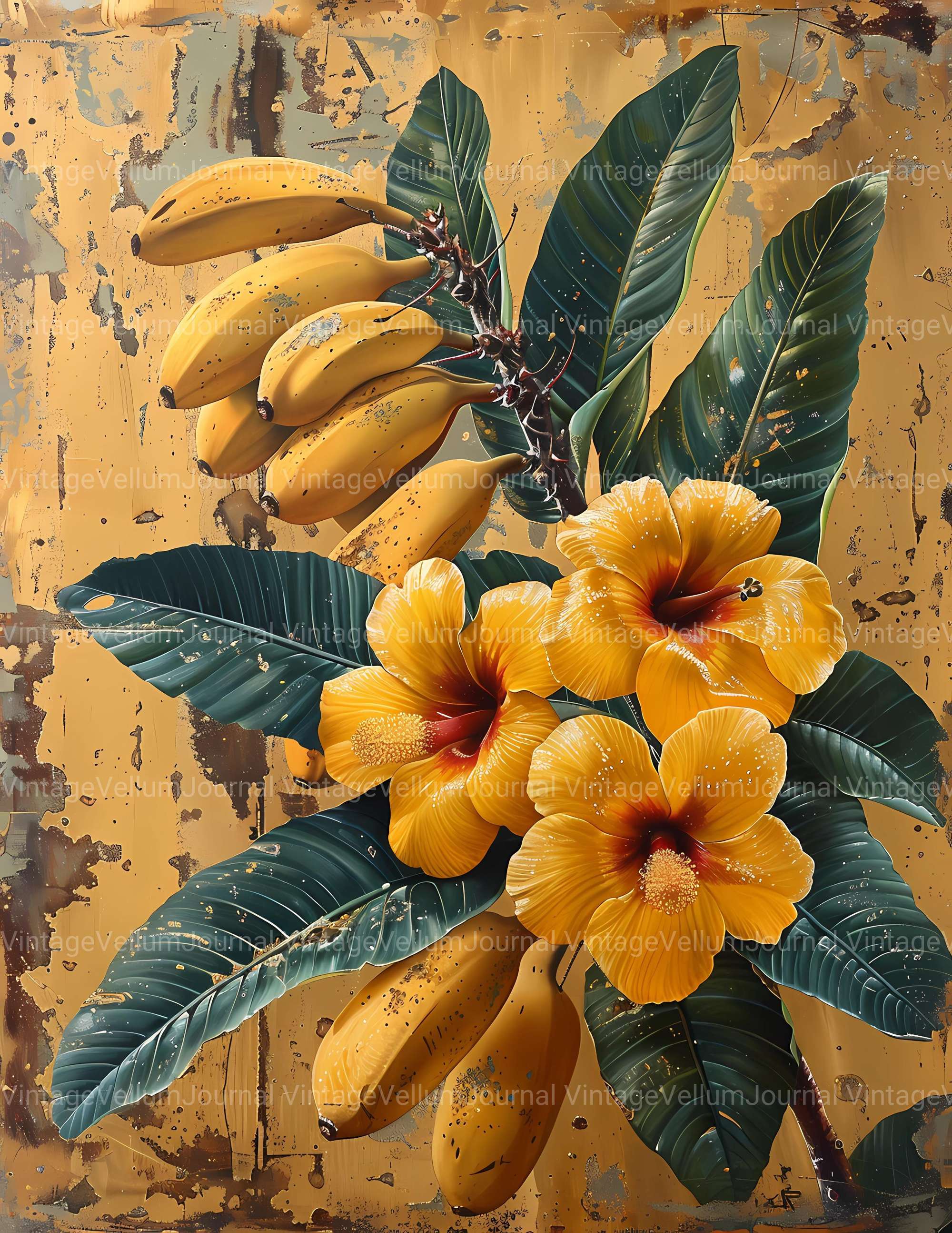 Golden Tropicals Junk Journal Pages - CraftNest - Digital Crafting and Art