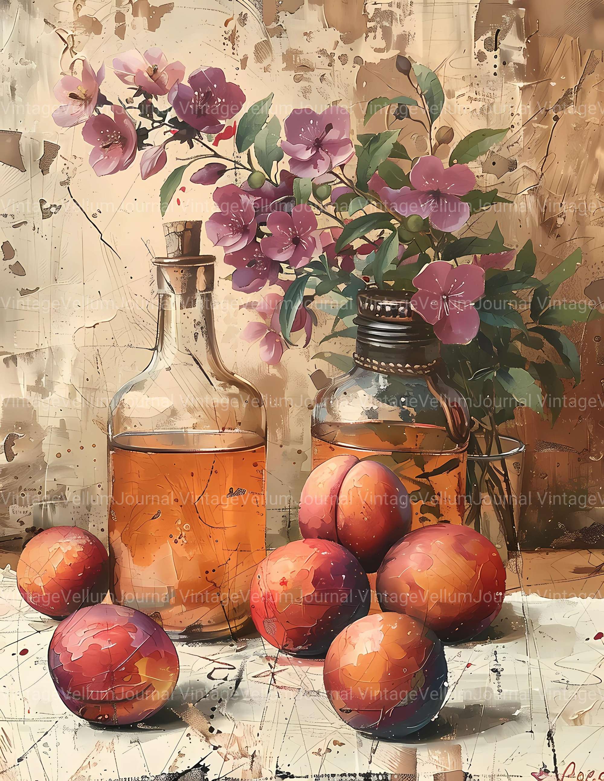 Stone Fruit Junk Journal Pages - CraftNest - Digital Crafting and Art