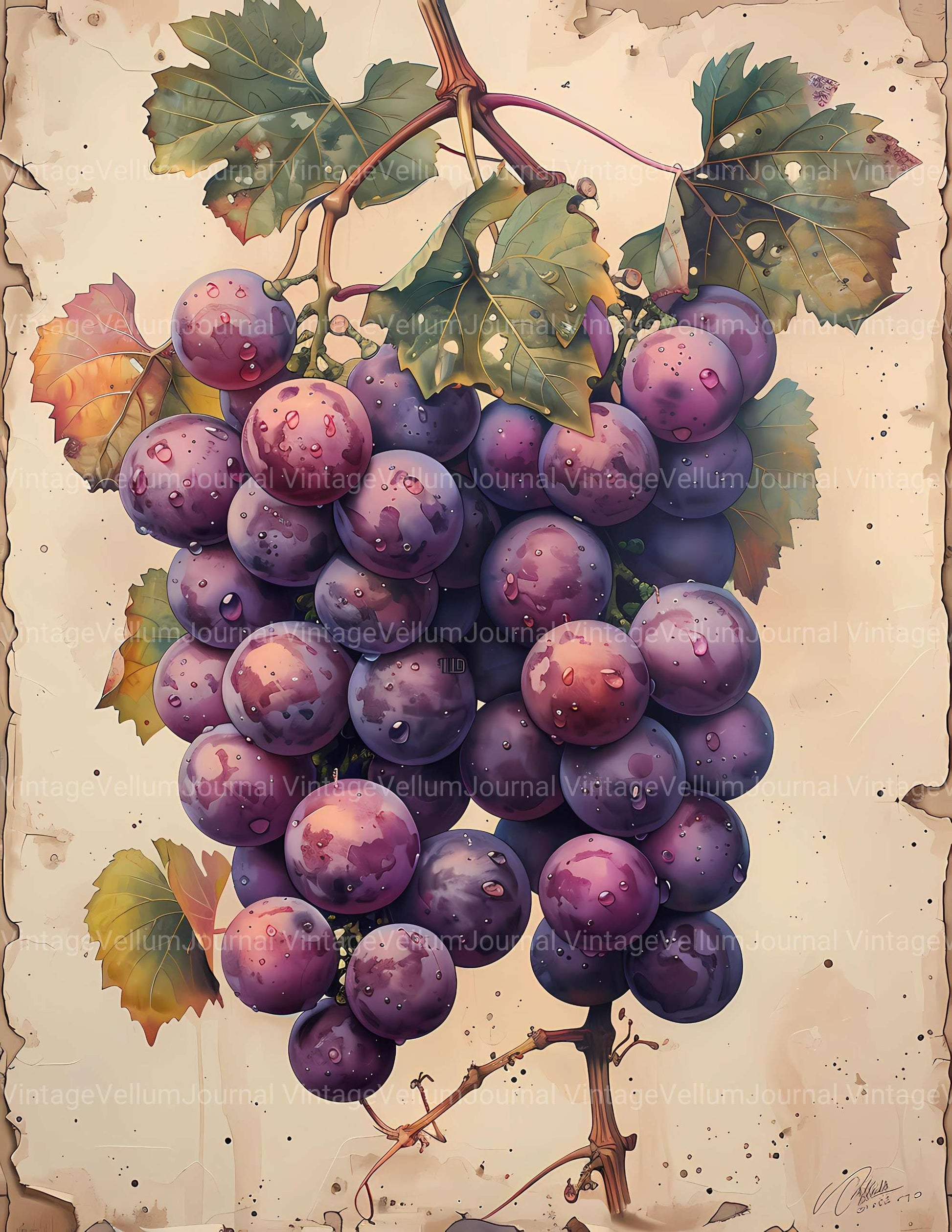 Grape Junk Journal Pages - CraftNest - Digital Crafting and Art