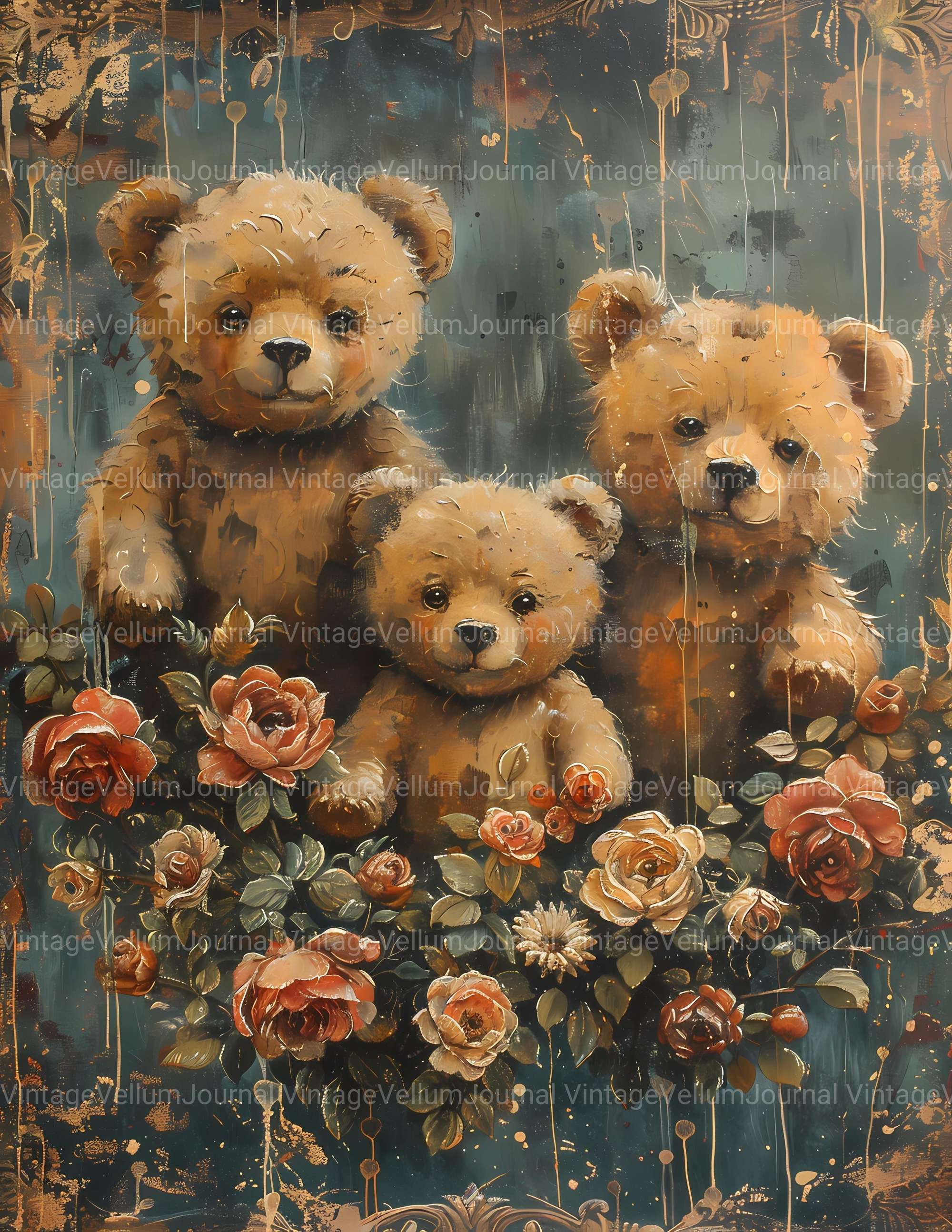 Teddy Bear Summer Junk Journal Pages - CraftNest - Digital Crafting and Art