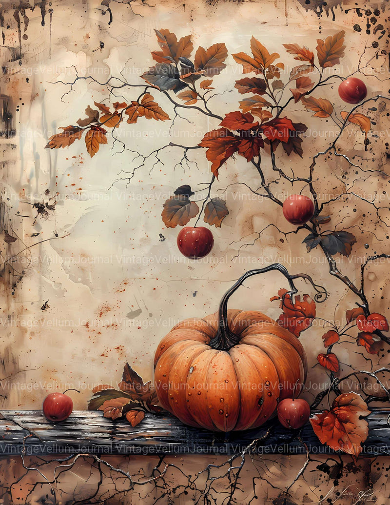 Autumn Apple Junk Journal Pages - CraftNest - Digital Crafting and Art
