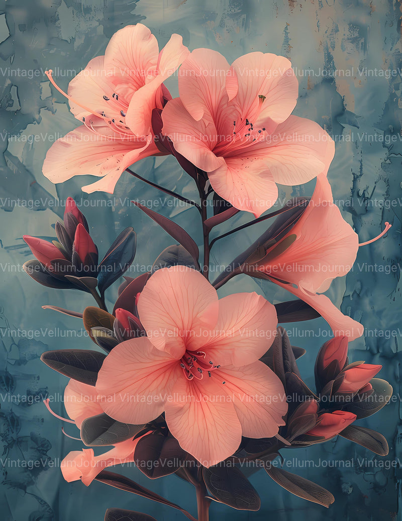 Azaleas Flowers Junk Journal Pages - CraftNest