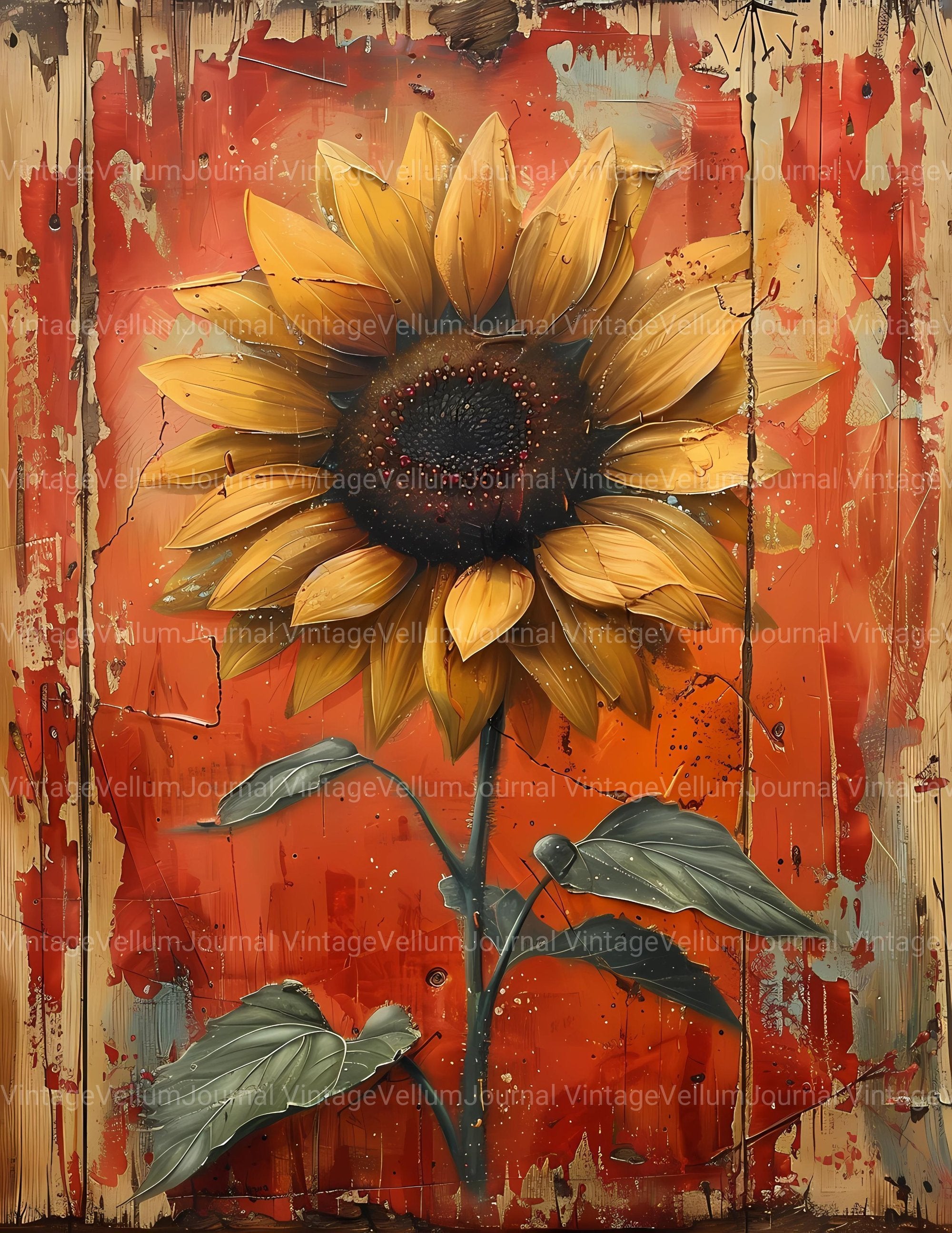 Sunflowers Flowers Junk Journal Pages - CraftNest