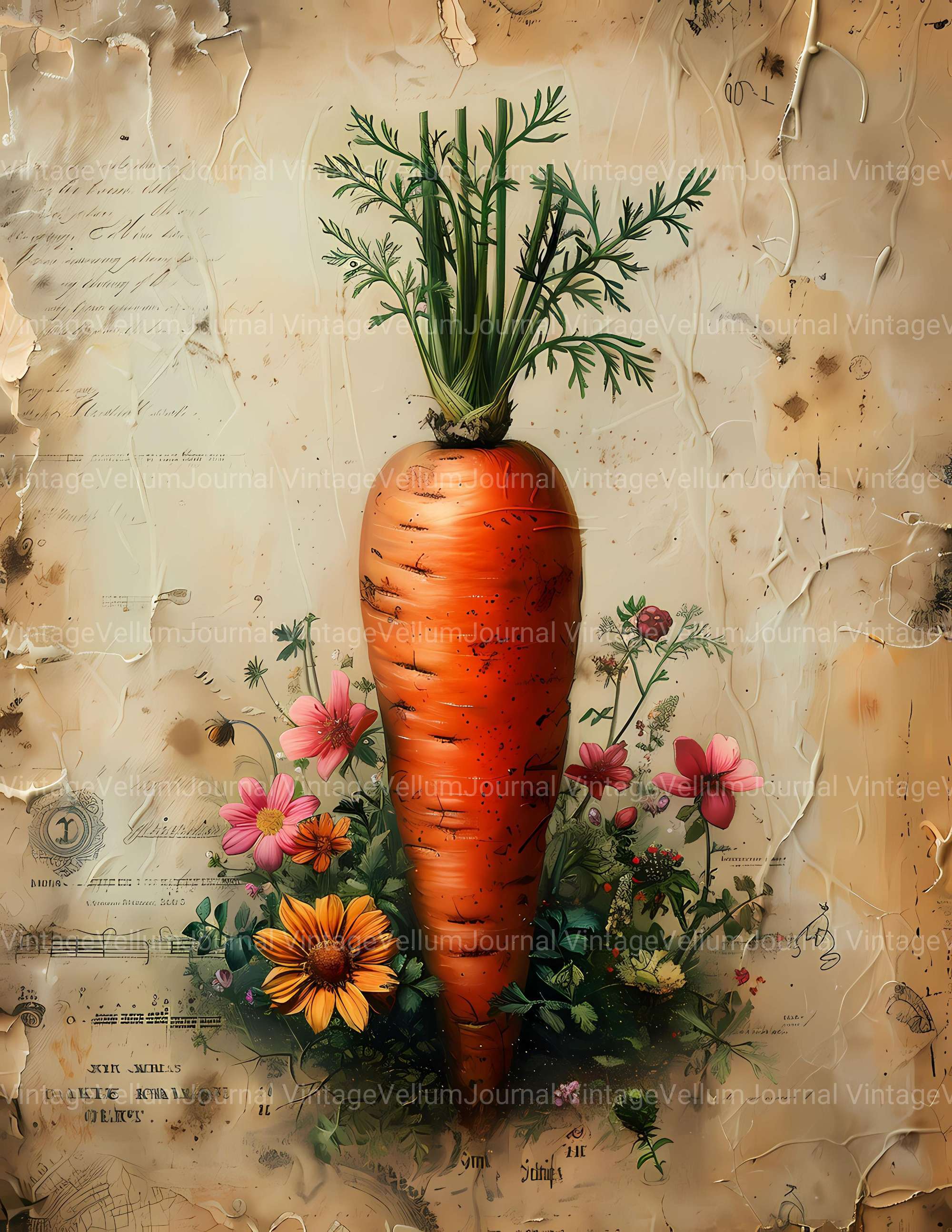 Carrot Junk Journal Pages - CraftNest - Digital Crafting and Art