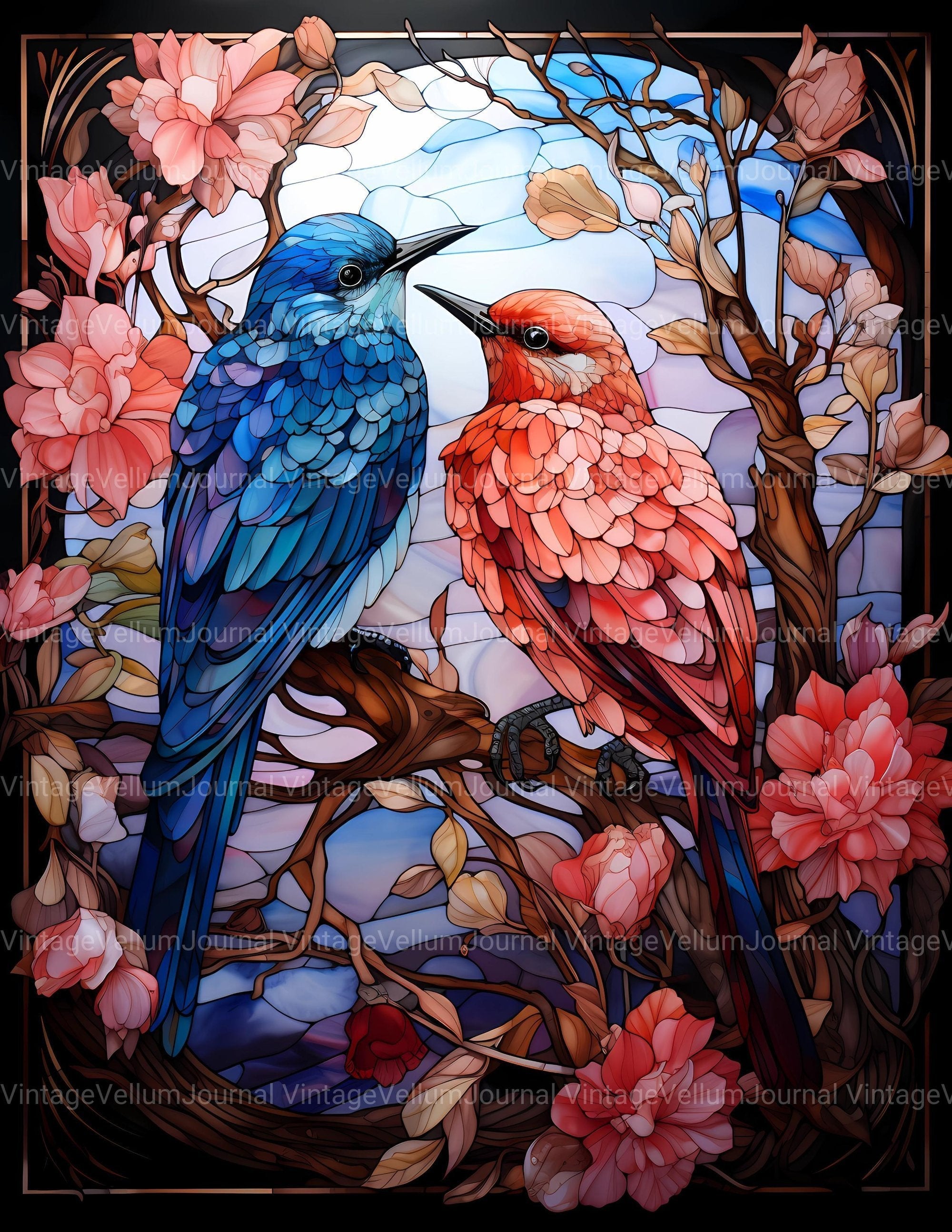 Stained Glass Valentine's Day Junk Journal Pages - CraftNest