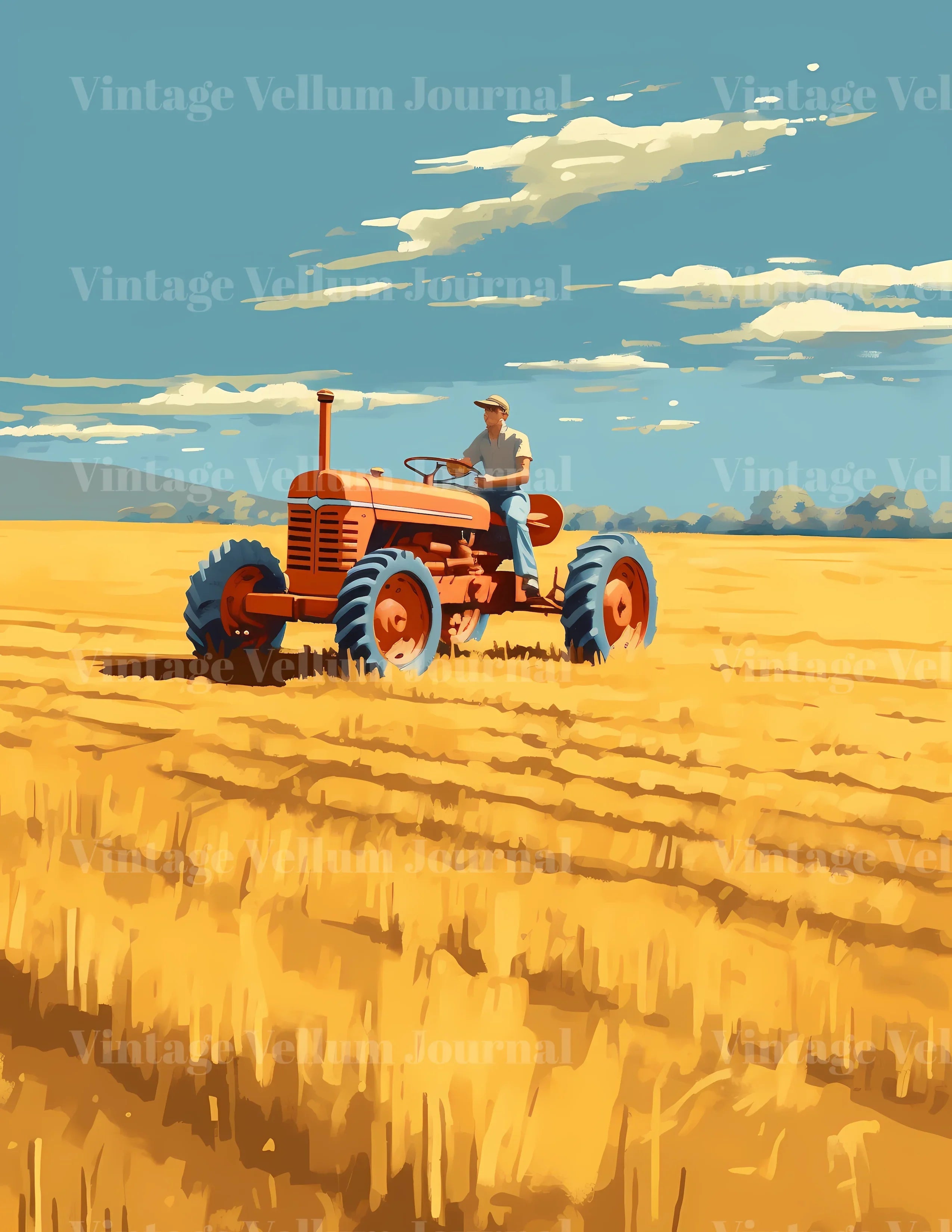 Farming Tractor Junk Journal Pages - CraftNest