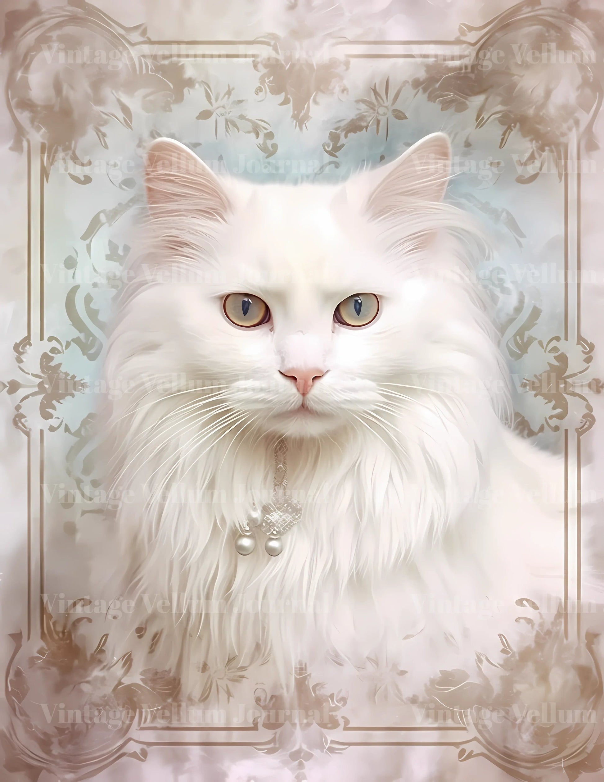 White Cats Junk Journal Pages - CraftNest