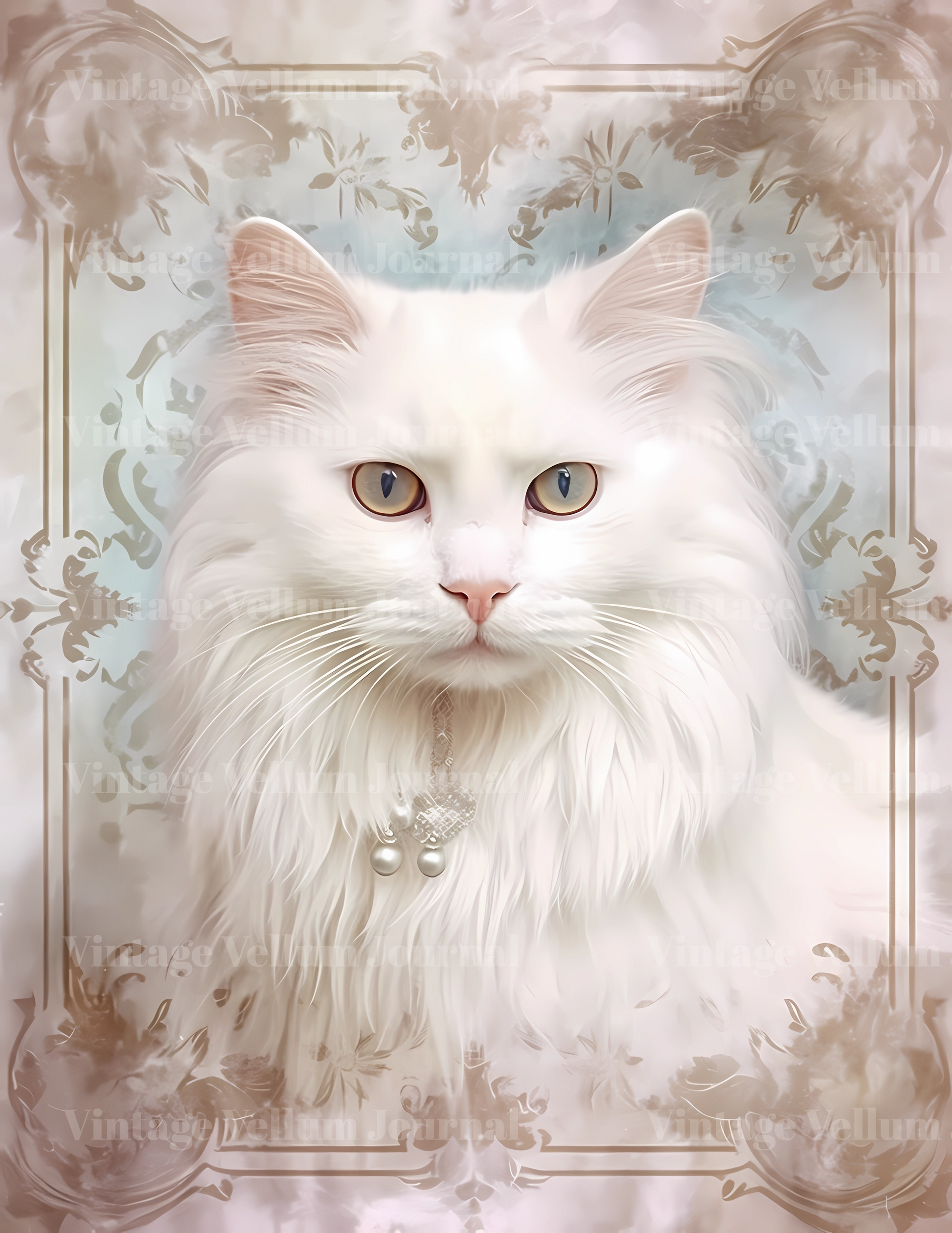 White Cats Junk Journal Pages - CraftNest