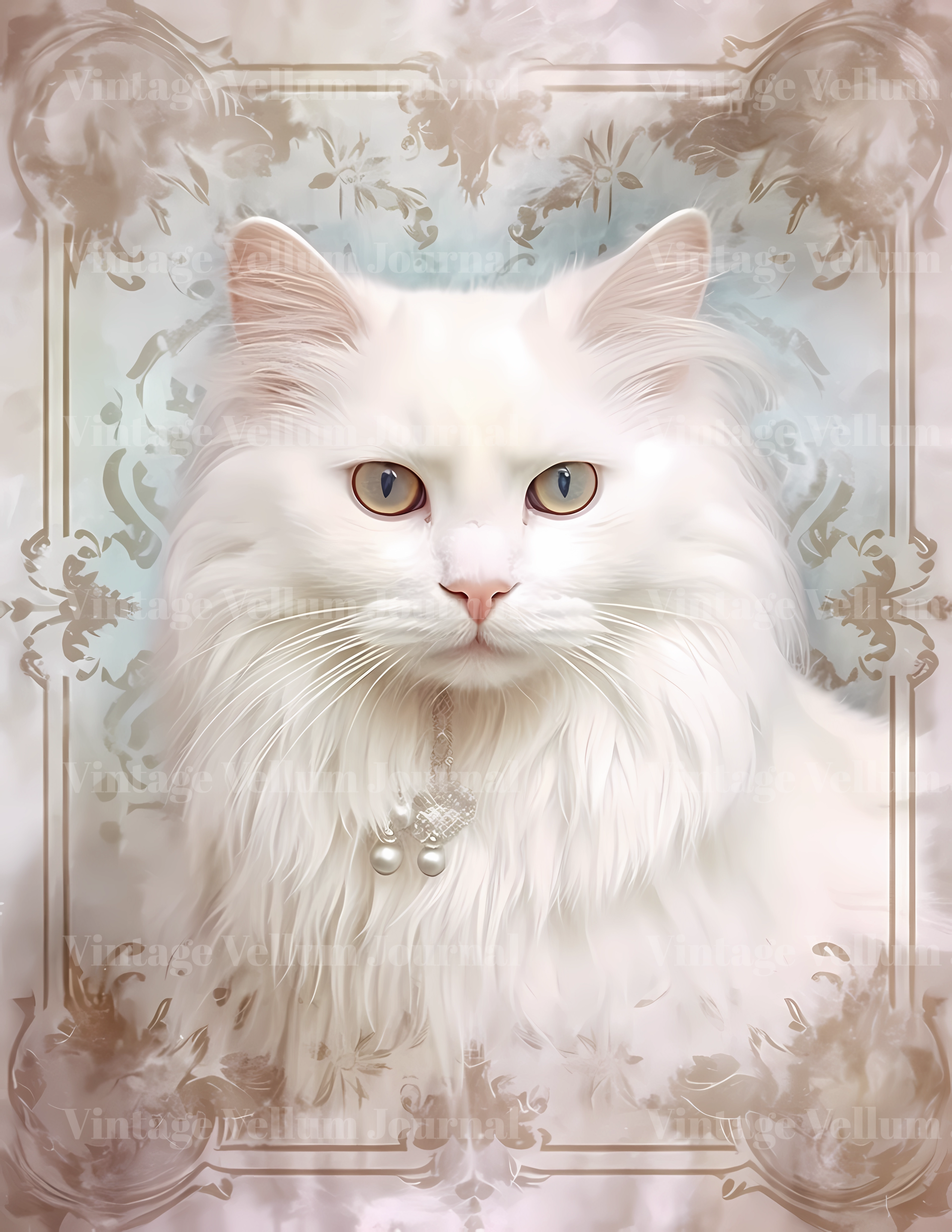 White Cats Junk Journal Pages - CraftNest