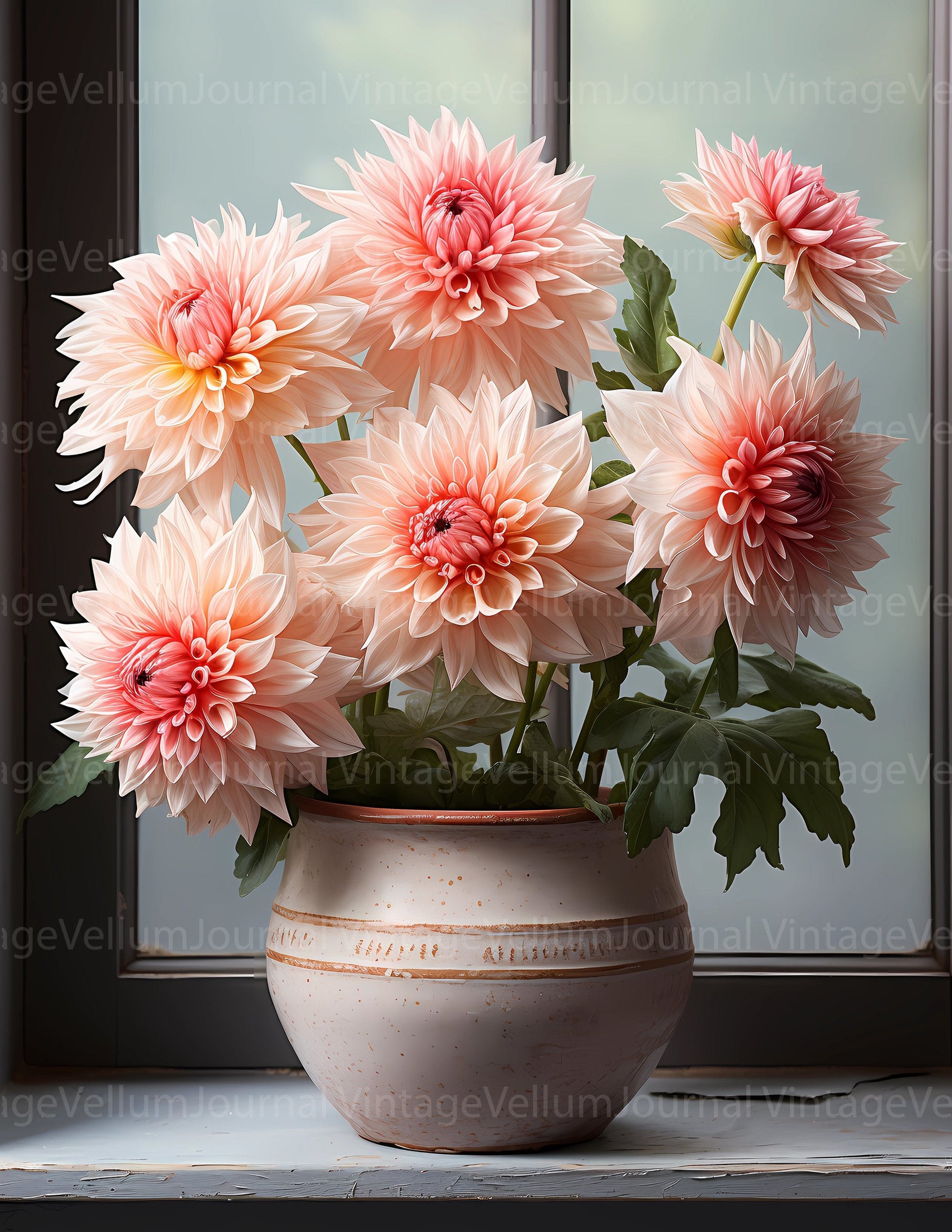 Chrysanthemum Bloom Junk Journal Pages - CraftNest