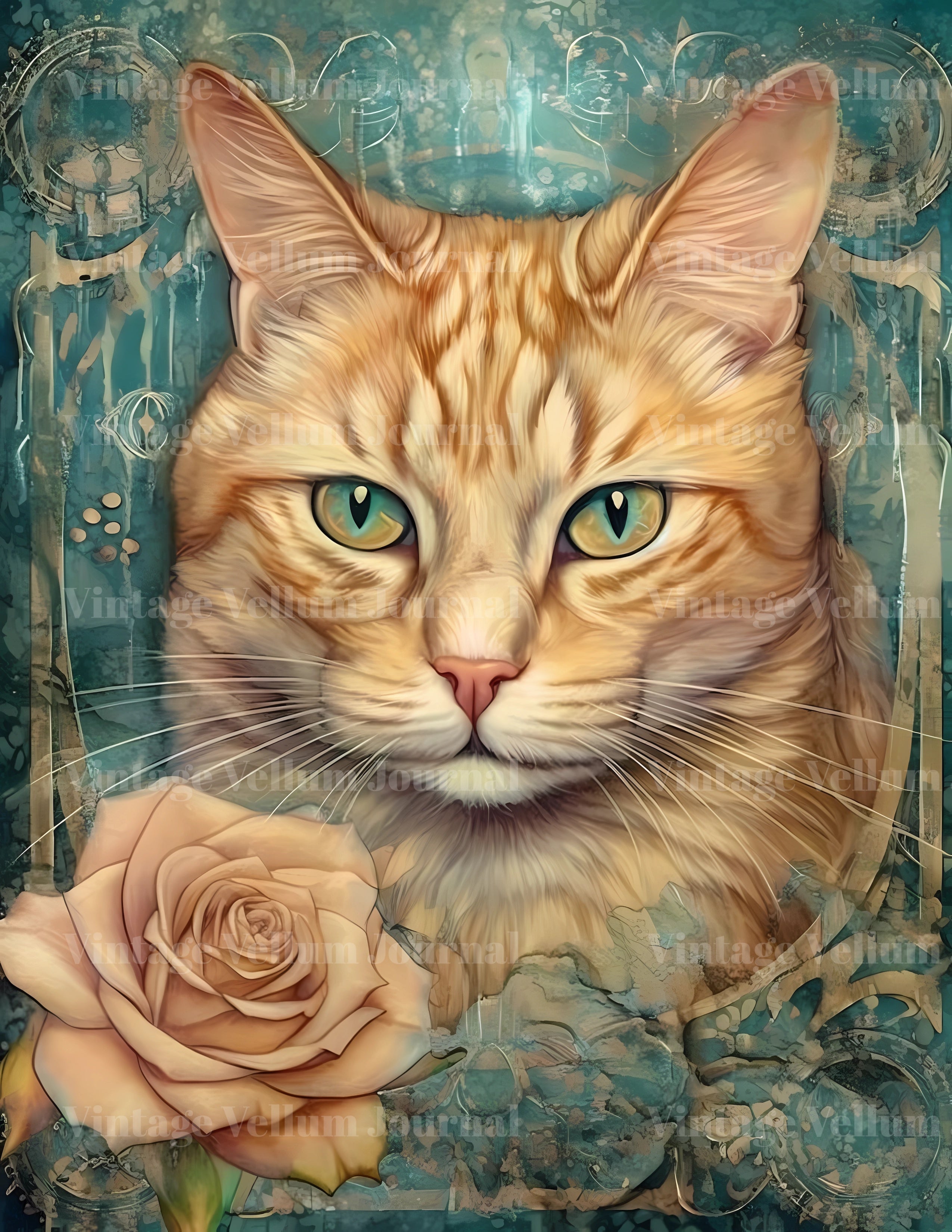 Flower Cats Junk Journal Pages - CraftNest