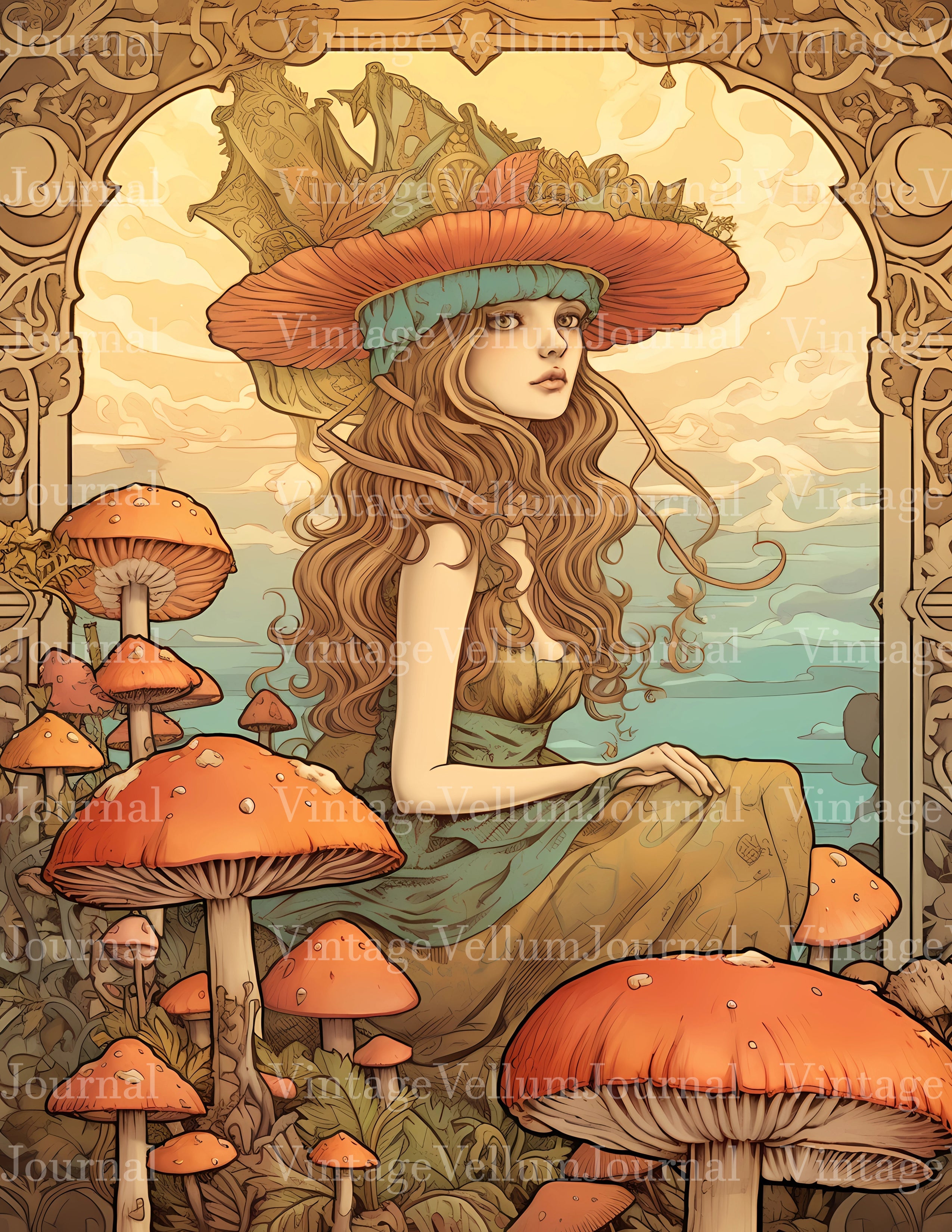 Mushroom Princess Junk Journal Pages - CraftNest