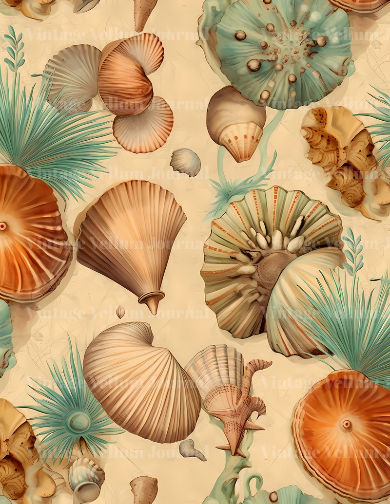 Sea Shells Junk Journal Pages - CraftNest