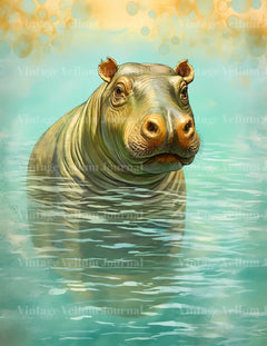 Baby Hippos Junk Journal Pages - CraftNest