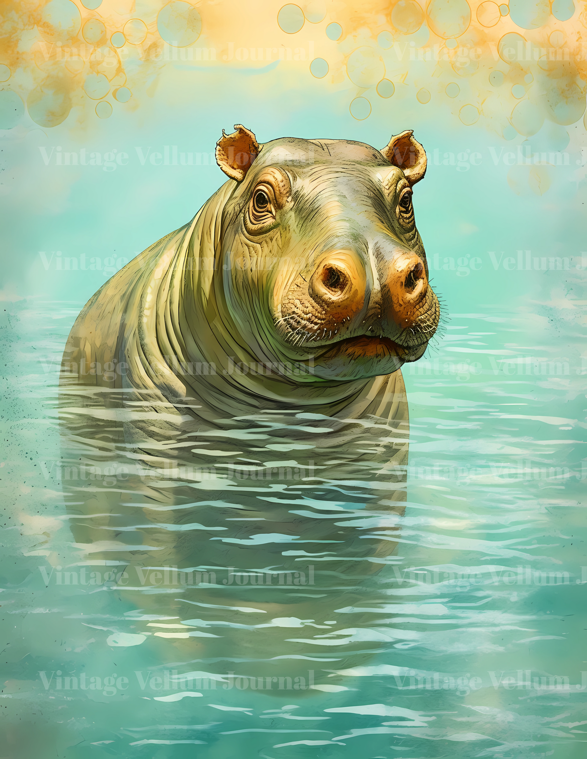Baby Hippos Junk Journal Pages - CraftNest
