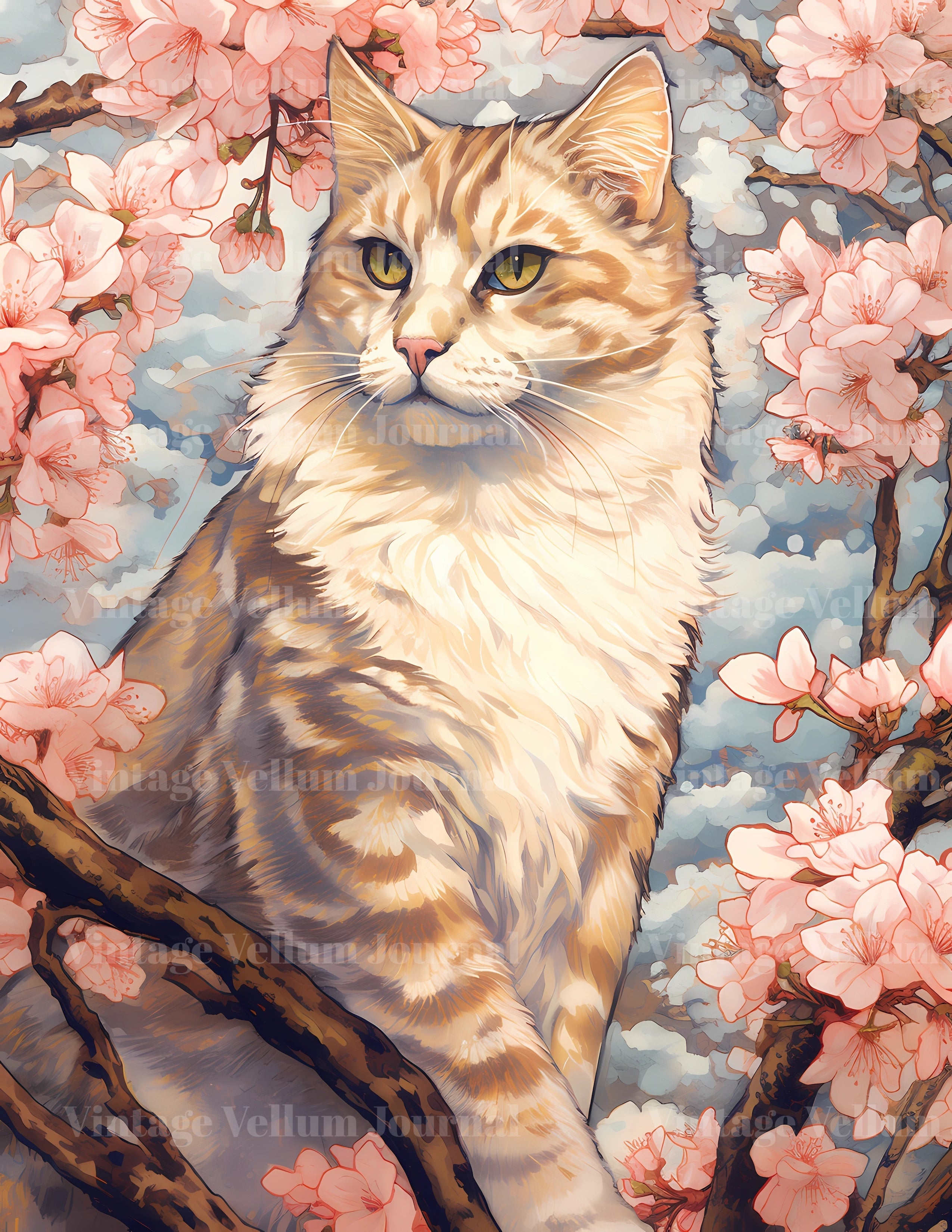 Flower Cats Junk Journal Pages - CraftNest