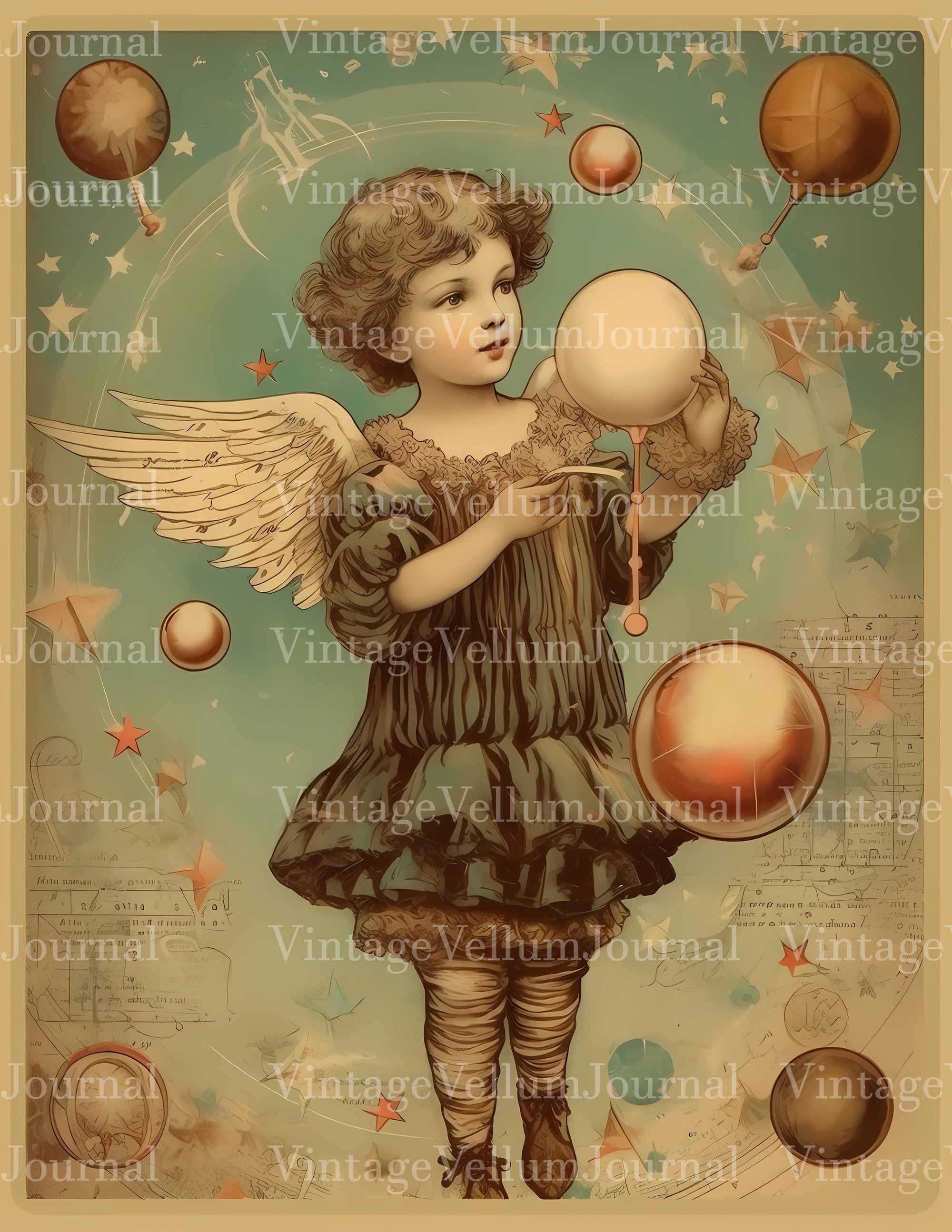 Cute Angels Junk Journal Pages - CraftNest