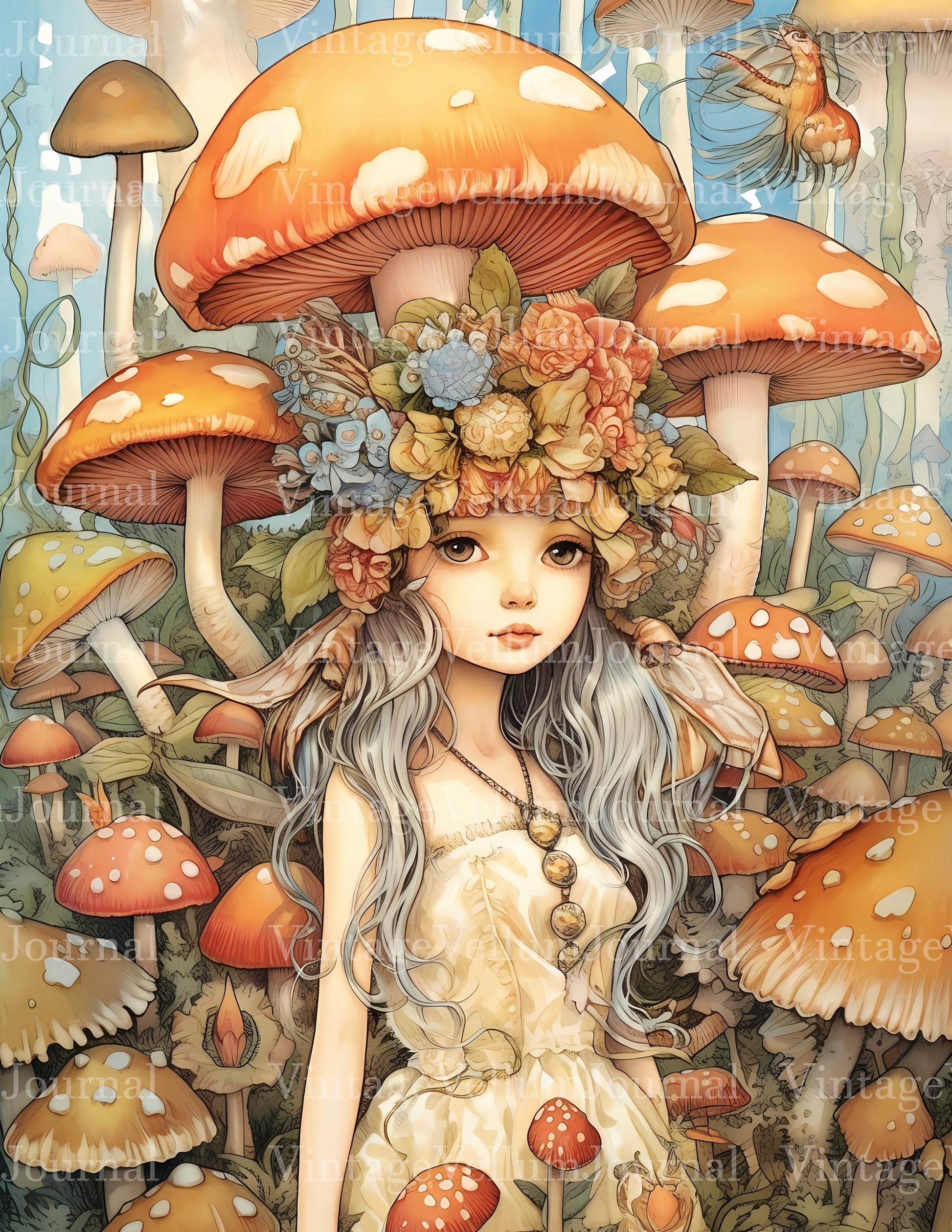Mushroom Princess Junk Journal Pages - CraftNest