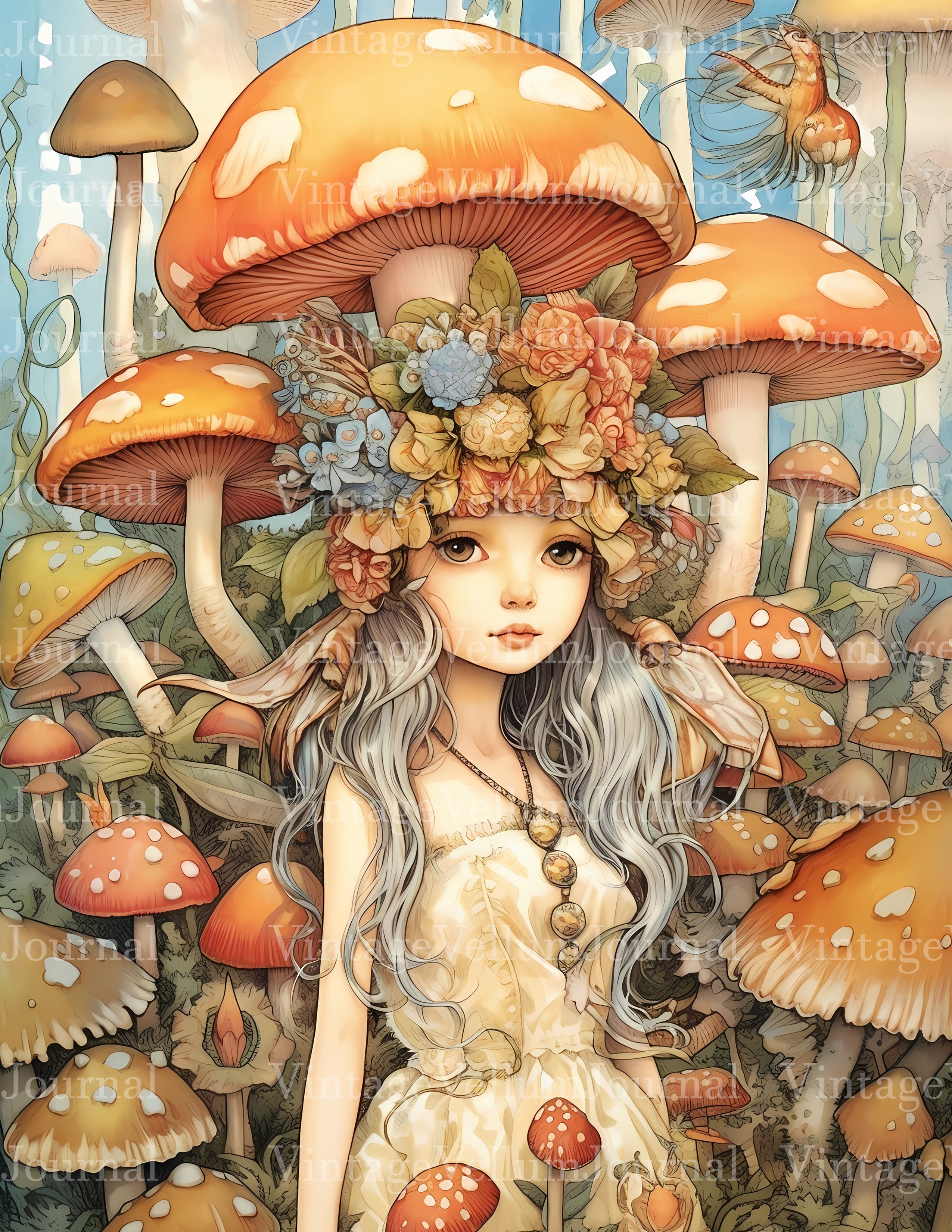 Mushroom Princess Junk Journal Pages - CraftNest