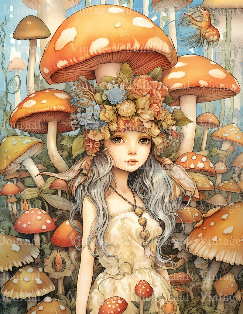 Mushroom Princess Junk Journal Pages - CraftNest