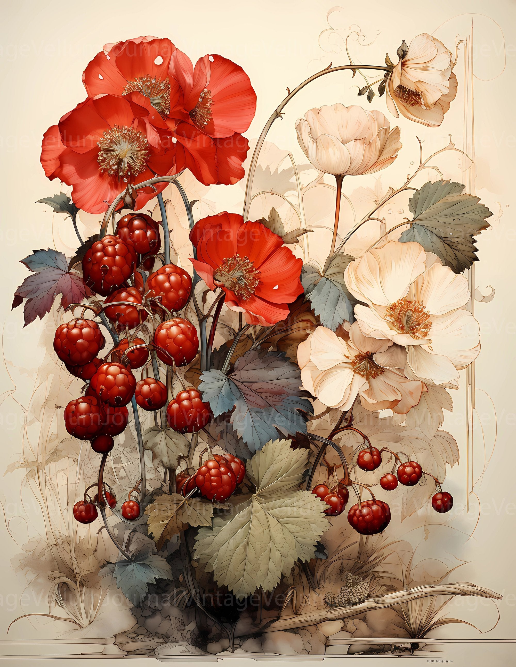 Berry Collections Junk Journal Pages - CraftNest