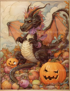 Halloween Dragons Junk Journal Pages - CraftNest